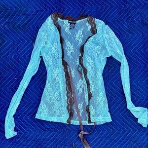 Vintage Wet Seal Blue Lace Top - Size Small